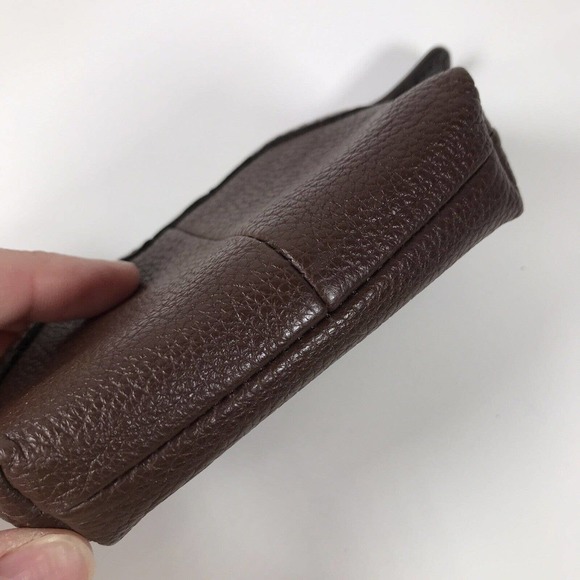 Brighton Brown Pebbled Leather Heart Zip Coin Purse Wallet - Picture 4 of 7